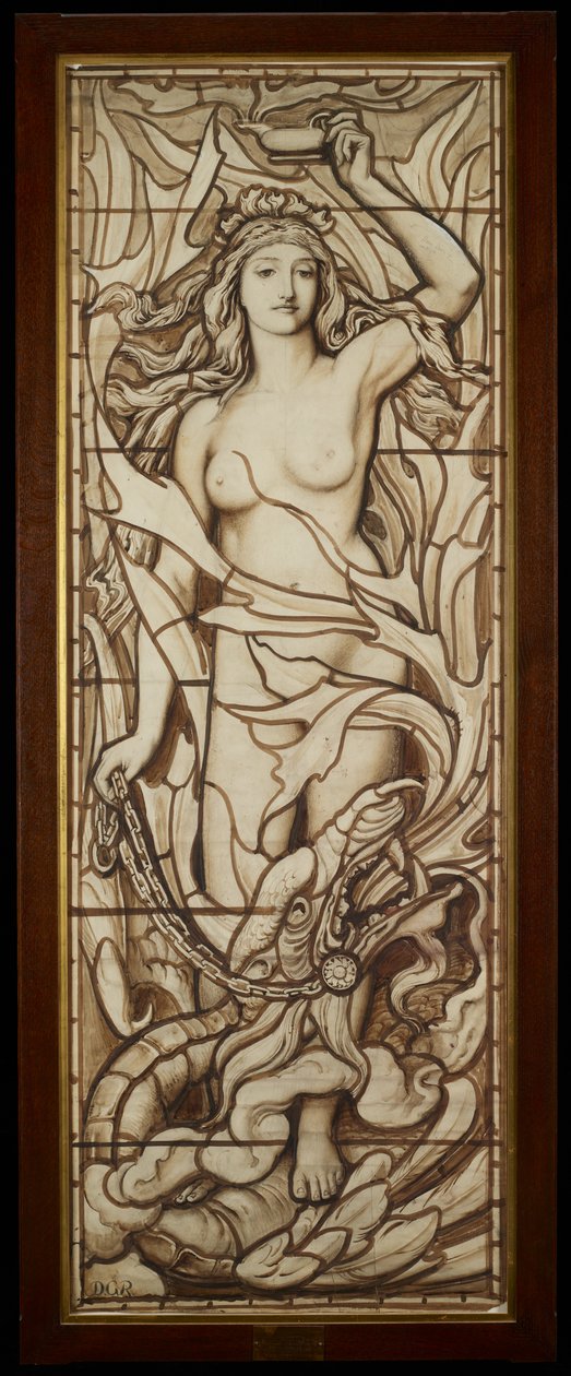Fogo, da série Os quatro elementos, c.1888-89 (caneta e tinta com lavagem sobre lápis sobre papel) de Frederick G. Smith