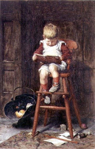 Na Cadeira Alta (aguarela) de Frederick George Cotman