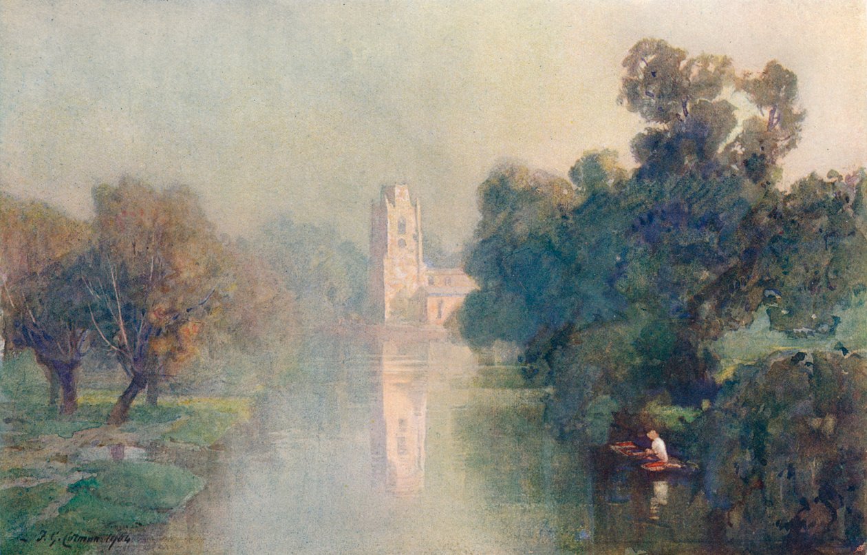 Névoas da manhã, Hemingford Gray, 1906. de Frederick George Cotman