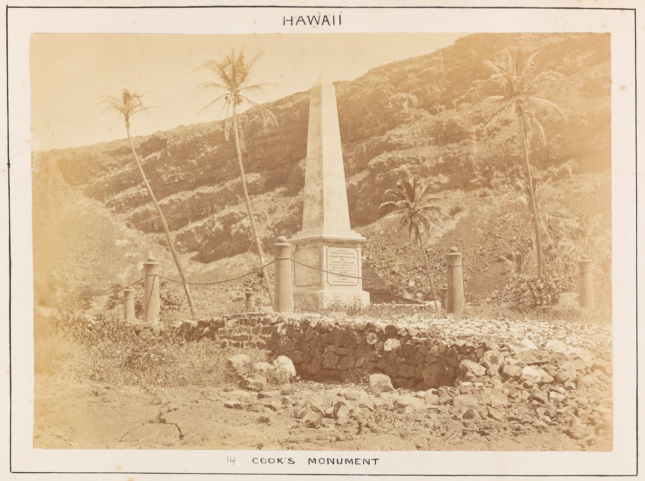 Estação do Pacífico no HMS Triumph - Placa 14, monumento de Cooks, Hawaii. de Frederick George Denham Bedford