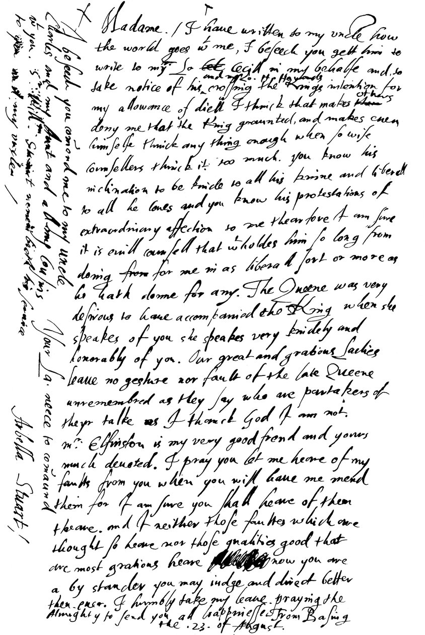 Carta de Arabella Stuart à Condessa de Shrewsbury, final do século XVI - início do século XVII de 1865. de Frederick George Netherclift