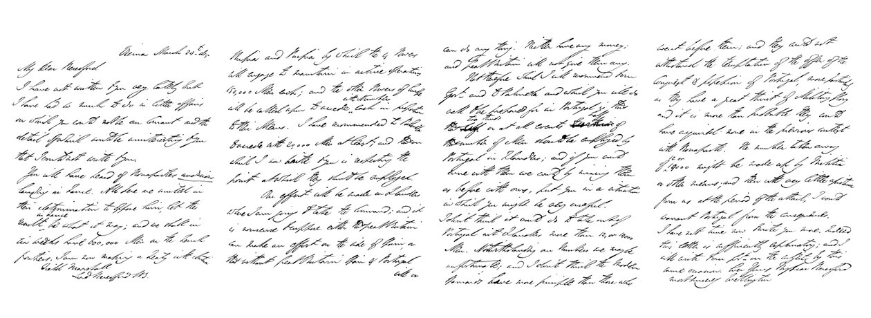 Carta de Arthur Wellesley, duque de Wellington, ao marechal de campo Lord Beresford, 1815 1865. de Frederick George Netherclift