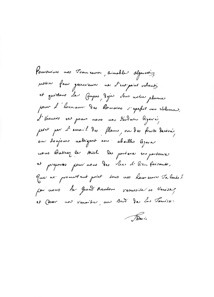Carta de Frederico, o Grande, rei da Prússia, ao conde Francesco Algarotti, 1740 1865. de Frederick George Netherclift