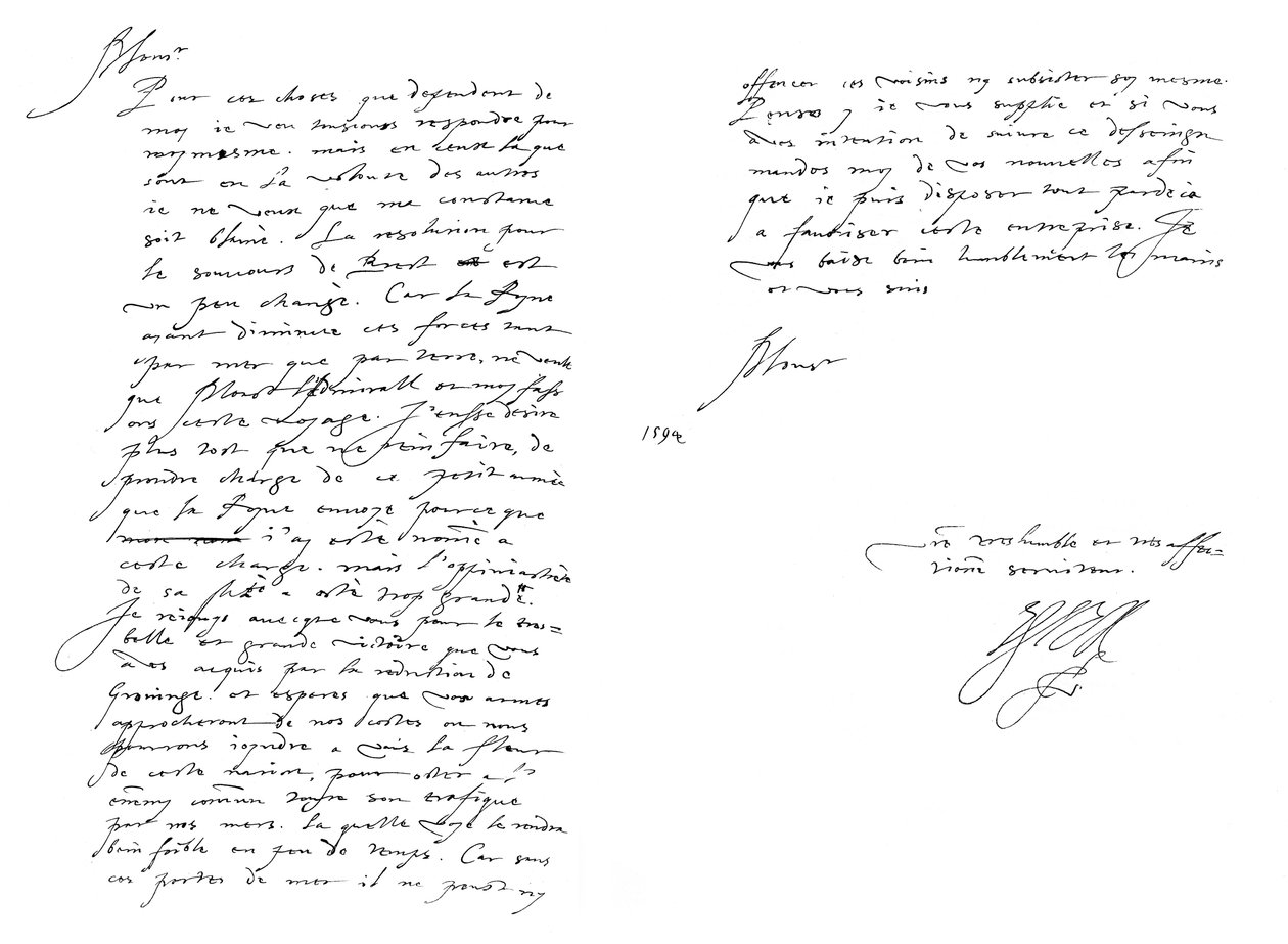 Carta de Robert Devereux, conde de Essex, a Maurice, príncipe de Orange, 1594 1865. de Frederick George Netherclift