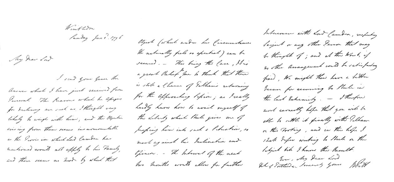 Carta de William Pitt ao duque de Portland, 1796 1865. de Frederick George Netherclift