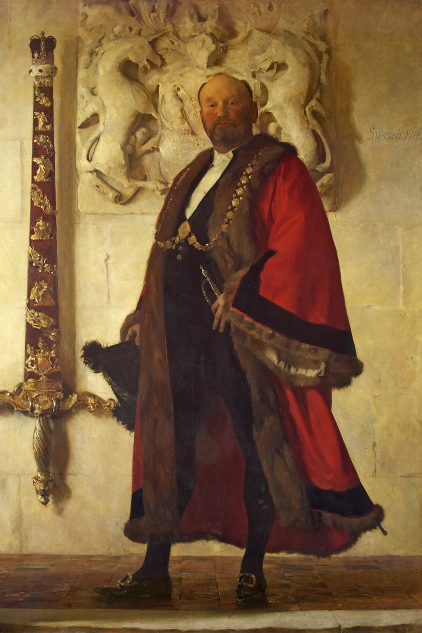 Vereador Sir John Swaish, Lord Mayor, c.1915 (óleo sobre tela) de Frederick George Swaish