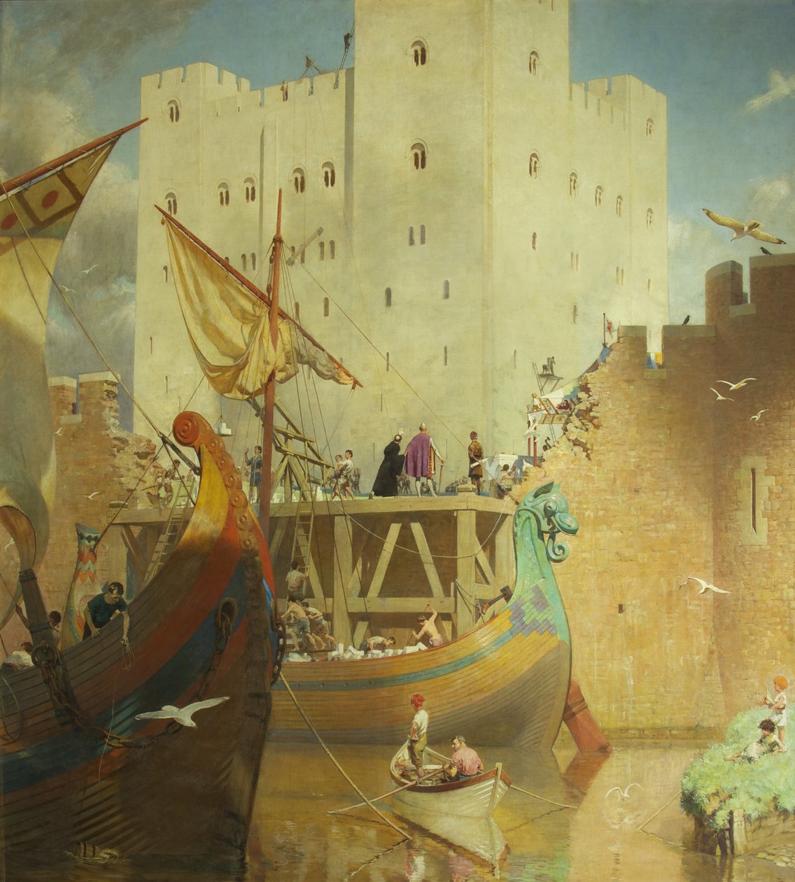 A construção da Grande Fortaleza do Castelo de Bristol de Frederick George Swaish