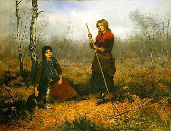 Folhas de Recolha (óleo sobre tela) de Frederick Gerald Kinnaird