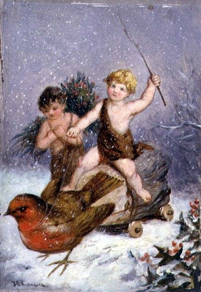 O Four Seasons: Inverno (óleo a bordo) de Frederick Gerald Kinnaird