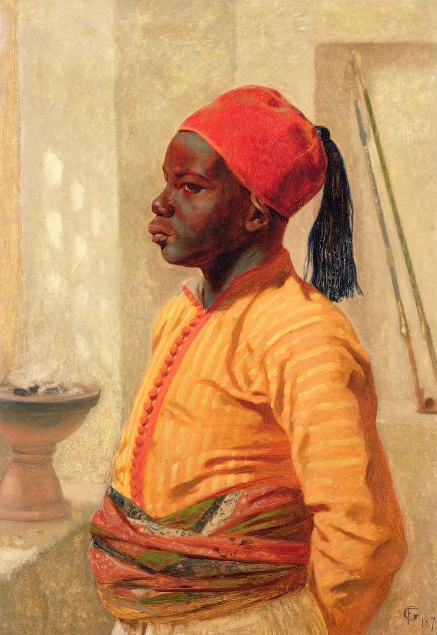 Meio comprimento retrato de um menino árabe de Frederick Goodall