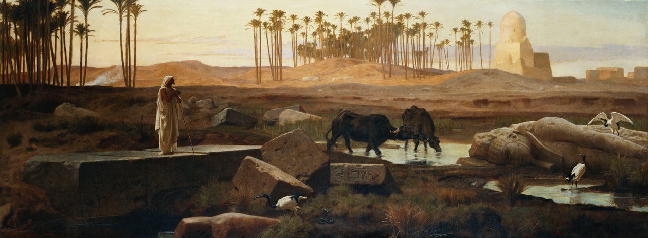 Memphis, pelo Nilo, 1882 de Frederick Goodall