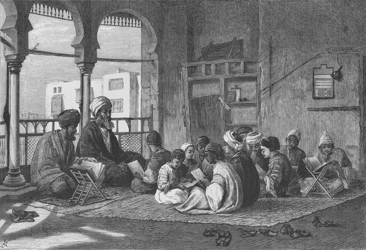 A escola do sultão Hassan, gravada por Butterworth und Heath de Frederick Goodall