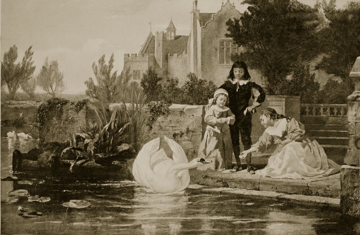 Os filhos de Charles I, ilustração da "História da nação britânica" de Hutchinson, c.1923 de Frederick Goodall