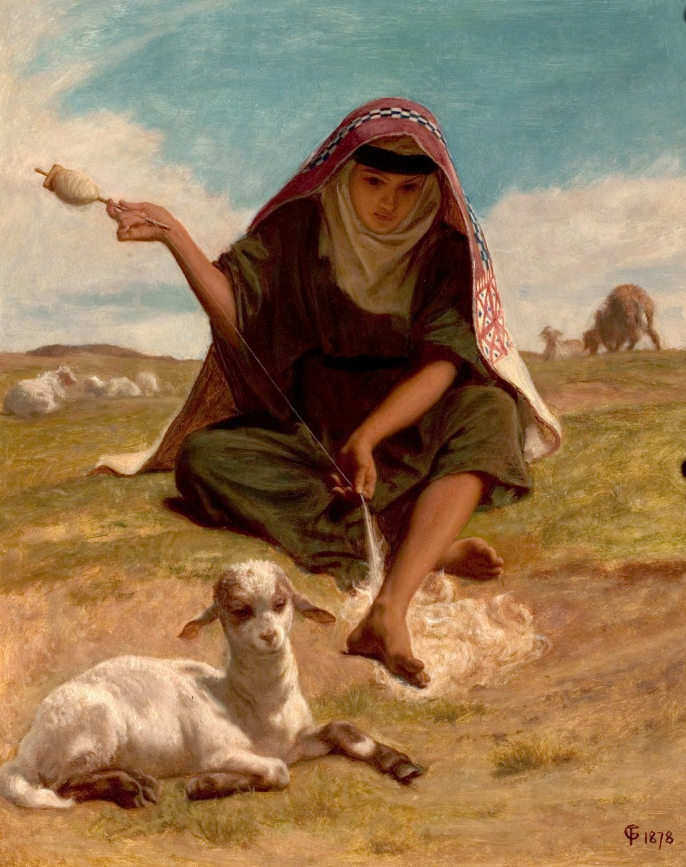 O trabalhador da roca, 1878 de Frederick Goodhall