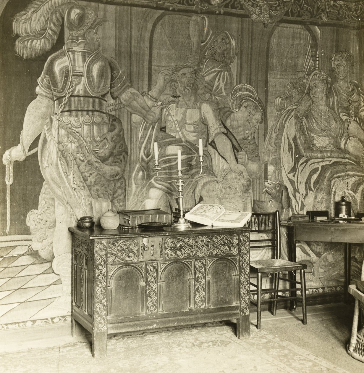 Mansão Kelmscott: Detalhes da tapeçaria de Frederick H. Evans