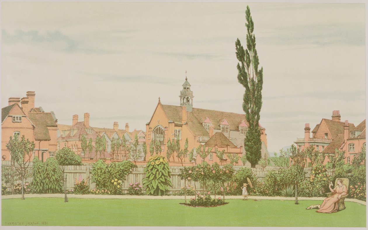 Igreja e paróquia, Bedford Park, 1881 de Frederick Hamilton Jackson
