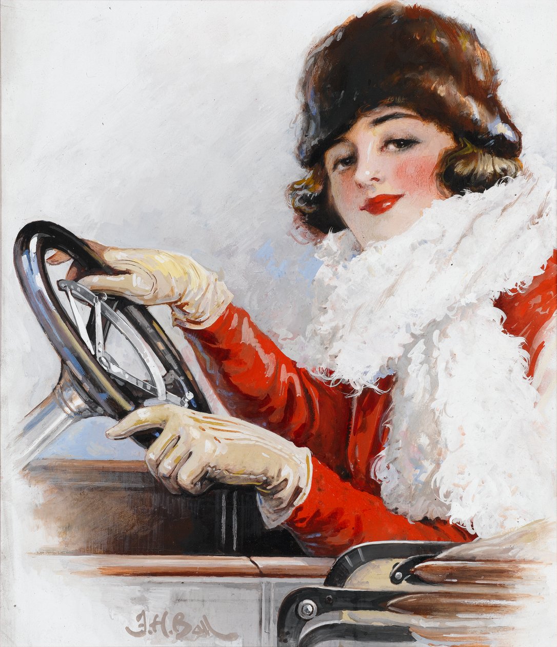 Dorothy Levitt, a garota mais rápida da Terra (wc on paper) de Frederick Hammersley Ball
