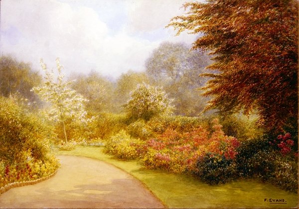 Azaleas Rectory Gardens, Brockhurst Hill (aguarela sobre papel) de Frederick Henry Evans