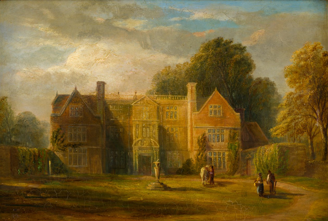 Castle Bromwich Hall, Warwickshire, c.1827-91 (óleo a bordo) de Frederick Henry Henshaw