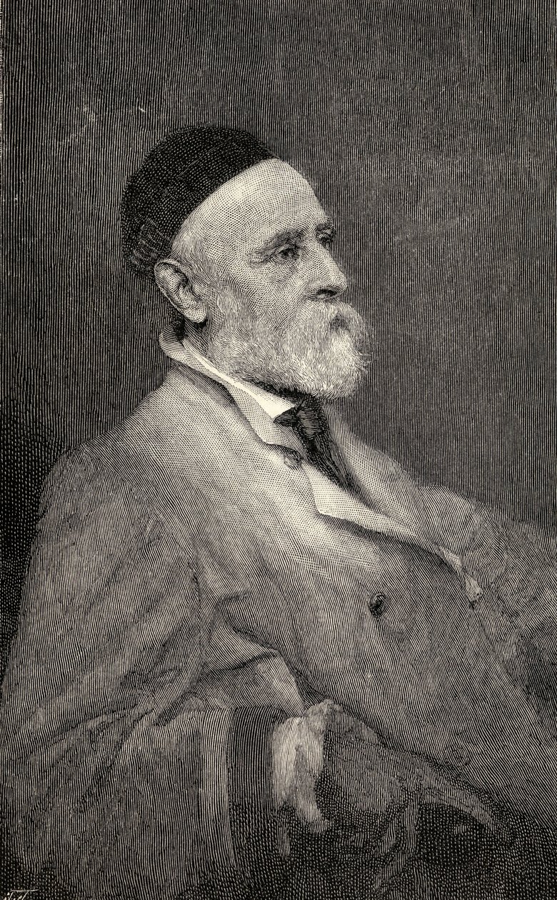 Retrato de George Frederick Watts, gravado por T. Johnson após a fotografia de Hollyer, de &39;The Century Illustrated Monthly Magazine&39;, de maio a outubro de 1883 de Frederick Hollyer