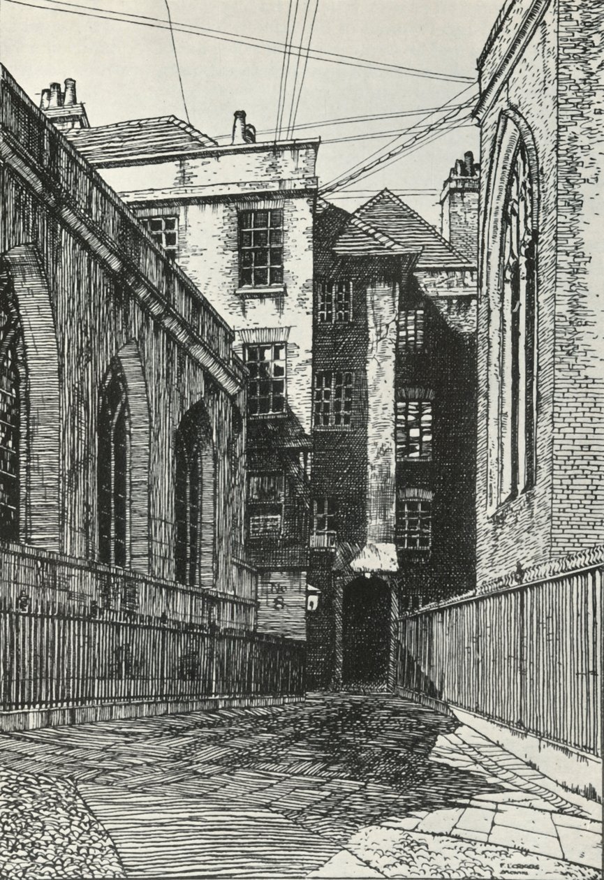 Lado sul do salão em Cliffords Inn, na cidade de Londres, c1903, 1934. de Frederick Landseer Maur Griggs