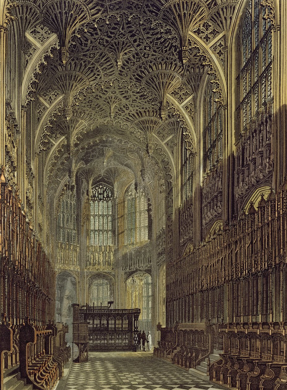 Henry a sétima capela, placa 8 de &39;Westminster Abbey&39;, gravada por J. Bluck (fl.1791-1831) pub. por Rudolph Ackermann (1764-1834) 1811 (aquatinta) de Frederick Mackenzie