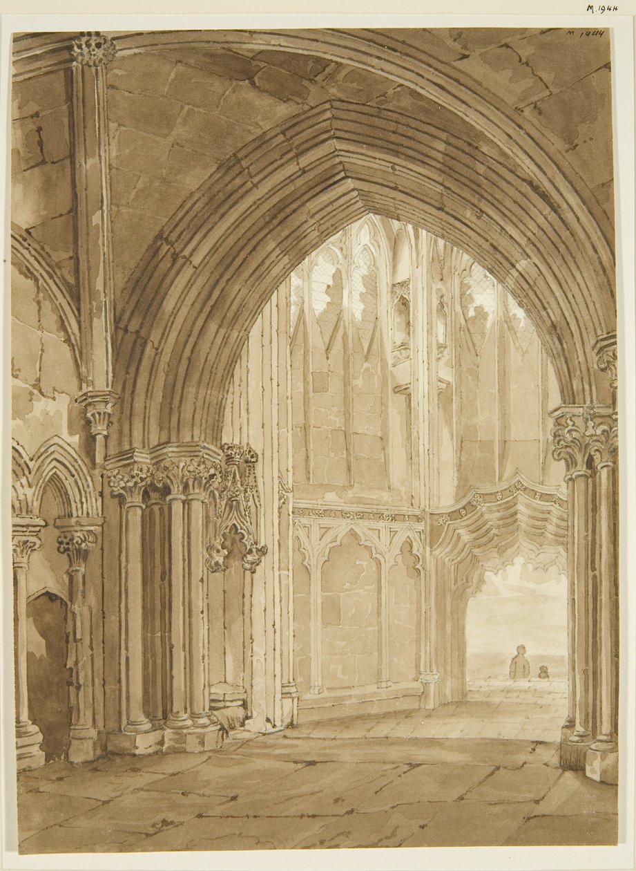 Interior do North Porch of St Mary Redcliffe de Frederick Mackenzie