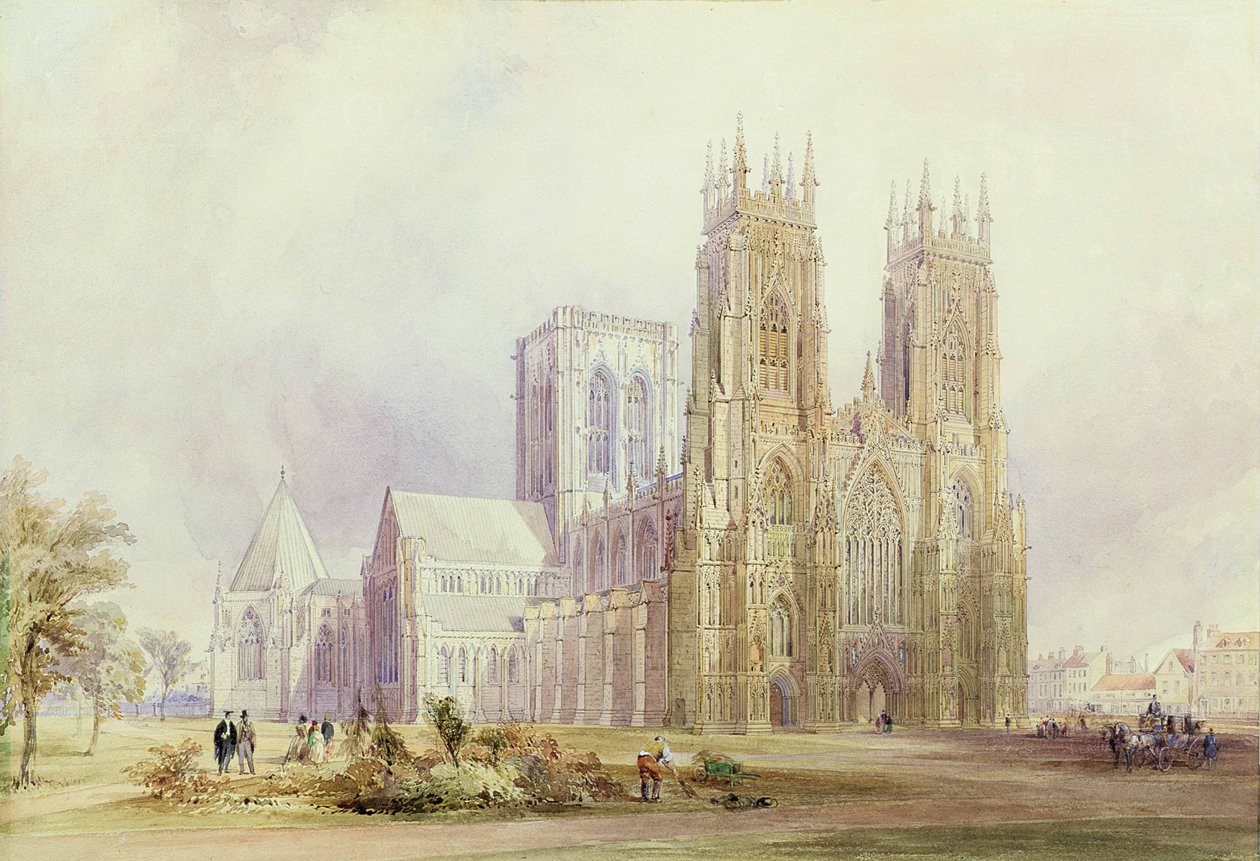 York Minster: vista noroeste de Frederick Mackenzie