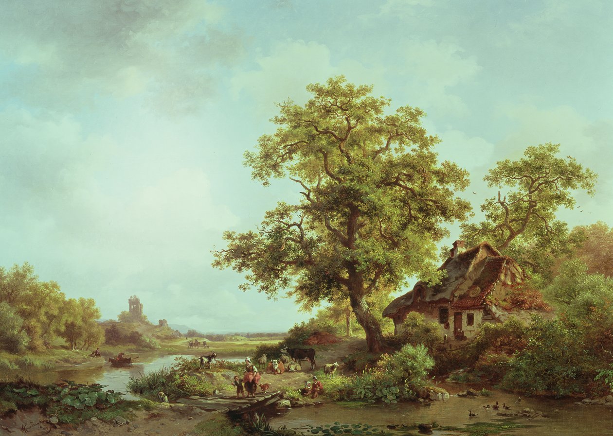 Uma paisagem arborizada de Frederick Marianus Kruseman