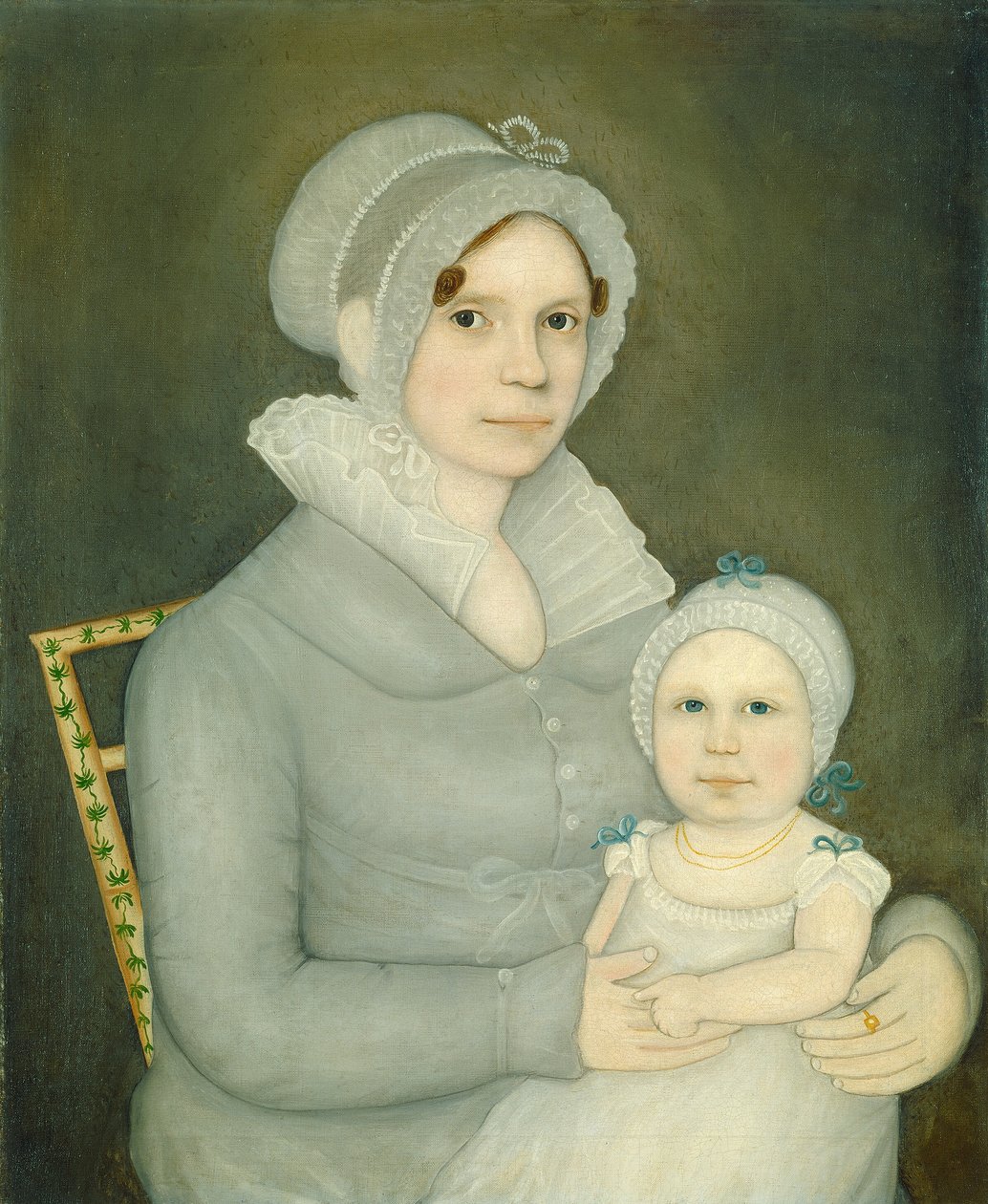 Sra. John Harrisson e filha, c. 1823. de Frederick Mayhew