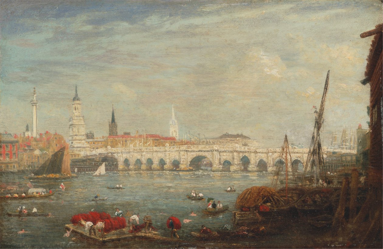 O Monumento e a Ponte de Londres de Frederick Nash