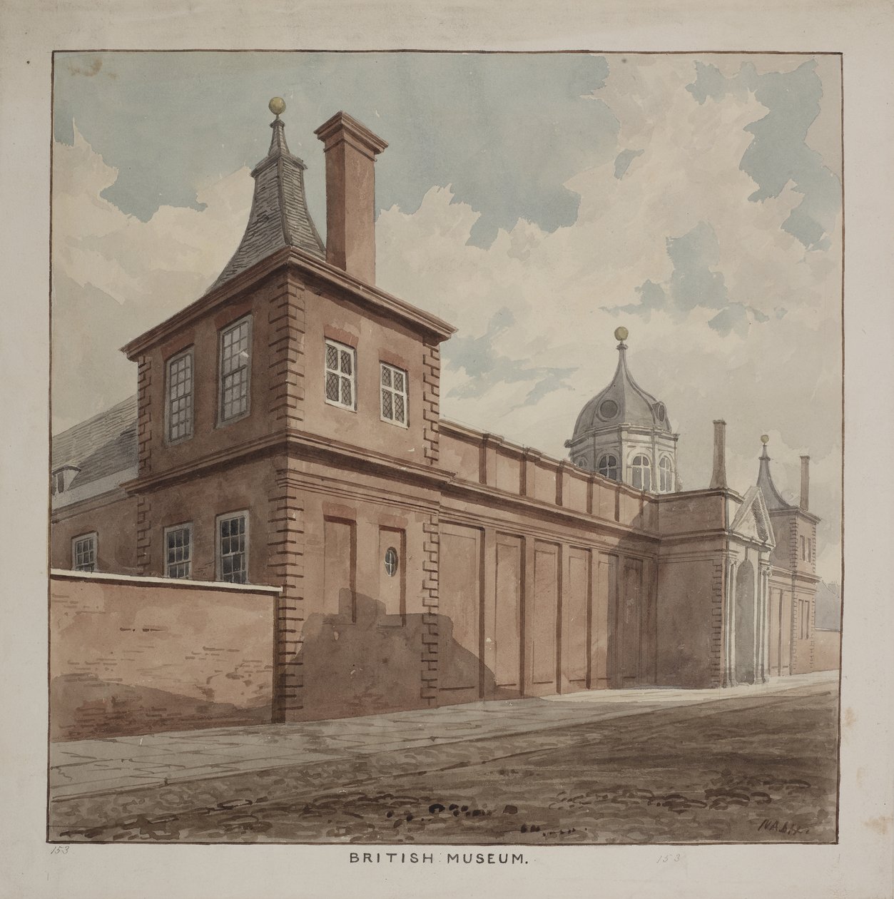 Vista do Museu Britânico, Holborn, c.1807 de Frederick Nash