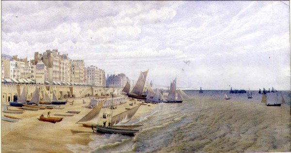The Front, Brighton, c.1870 (aquarela sobre papel) de Frederick Pepys Cockerell