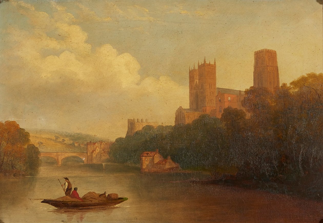 Durham do rio (óleo sobre tela) de Frederick Richard (manner of) Lee