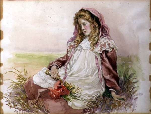 Menina com papoilas de Frederick S. Lewis