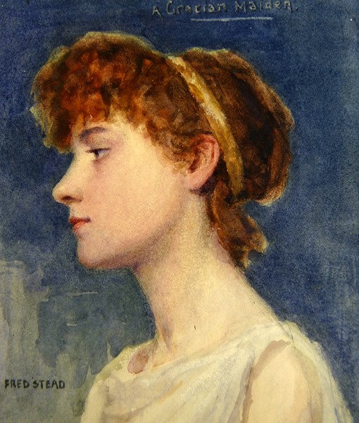 A Grecian Maiden, c.1890 (aguarela sobre papel) de Frederick Stead