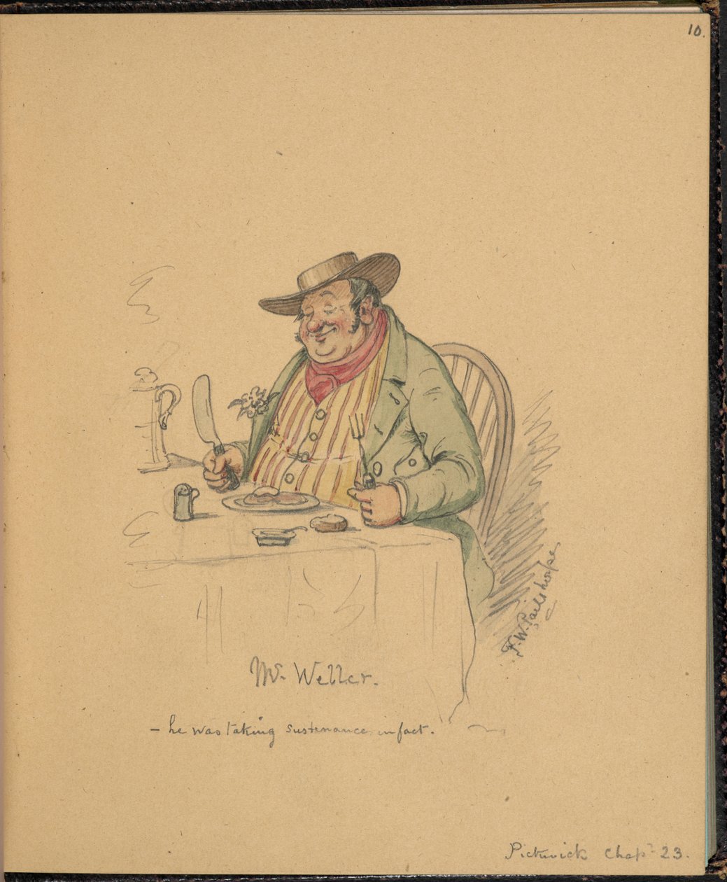 F. 10: Cena de Pickwick Papers, Sr. Weller, de um 