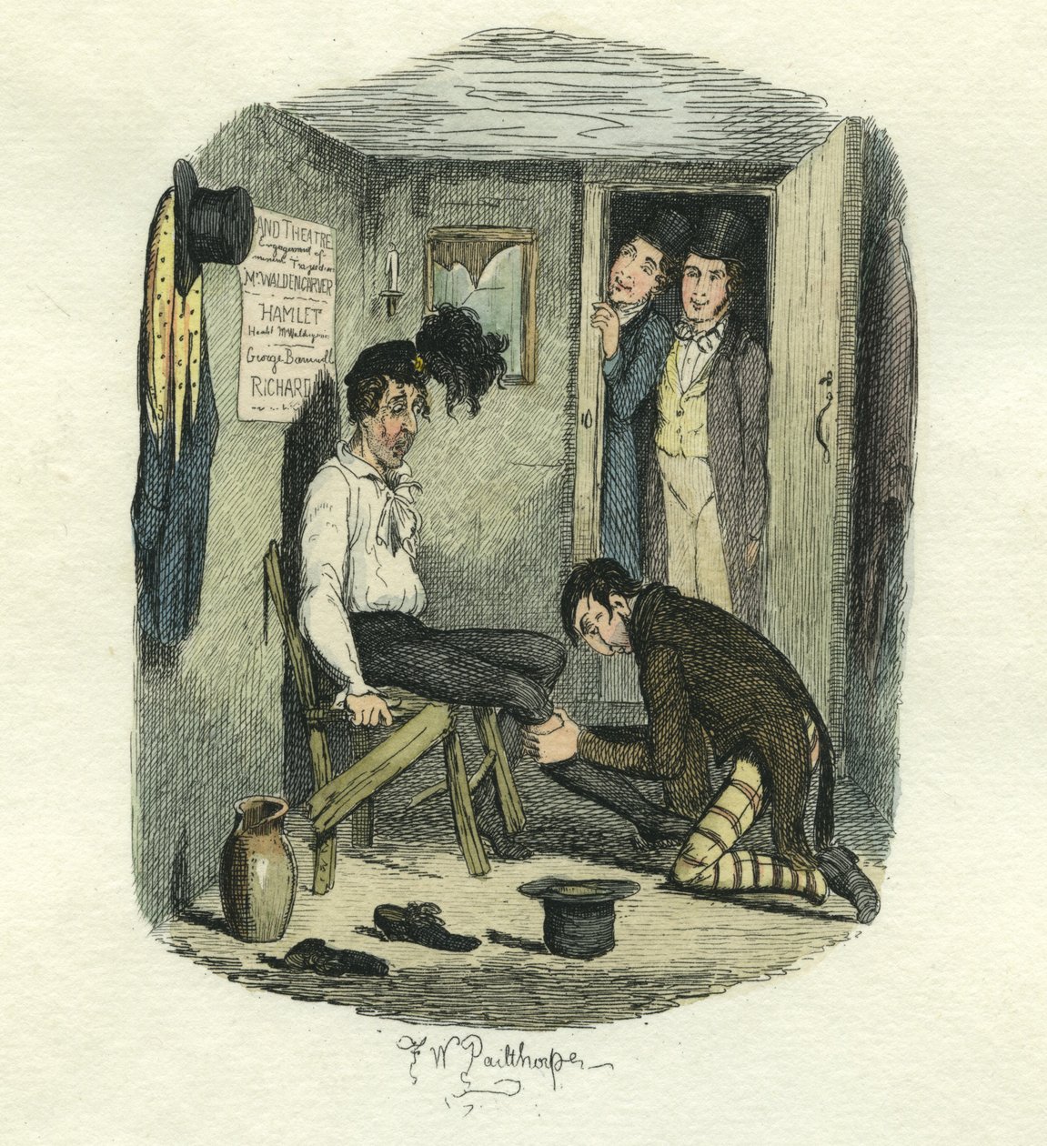 O Esfolamento de Hamlet, Grandes Esperanças, c.1885 (gravura à mão colorida) de Frederick W. Pailthorpe