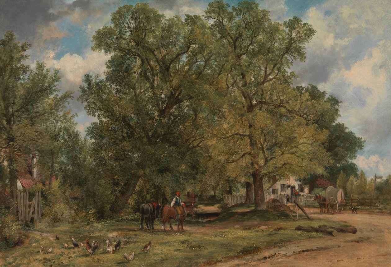 Paisagem com Cottages de Frederick W. Watts