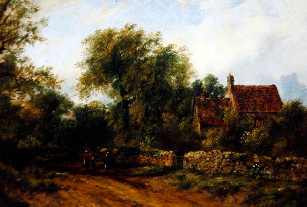 Paisagem com figuras, c.1840 (óleo sobre tela) de Frederick Waters Watts