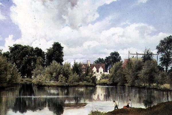 Paisagem fluvial, Suffolk de Frederick Waters Watts