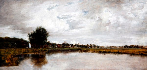 O rio Yare em Thorpe, perto de Norwich, c.1820-21 (óleo sobre tela) de Frederick Waters Watts