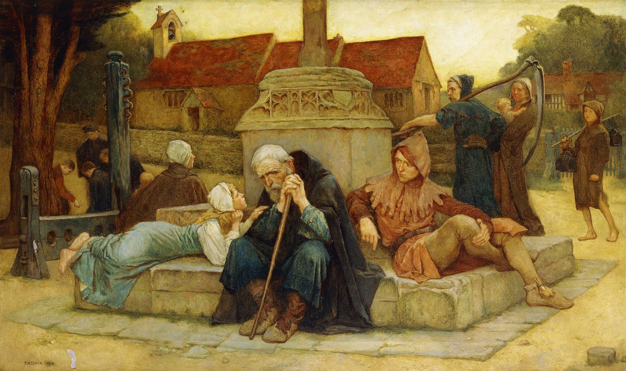 O toque de recolher anuncia a passagem do dia de despedida, 1912 de Frederick William Davis