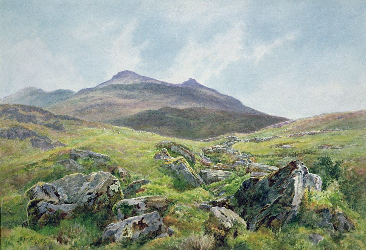 Paisagem, Snowdon (aquarela) de Frederick William Hayes