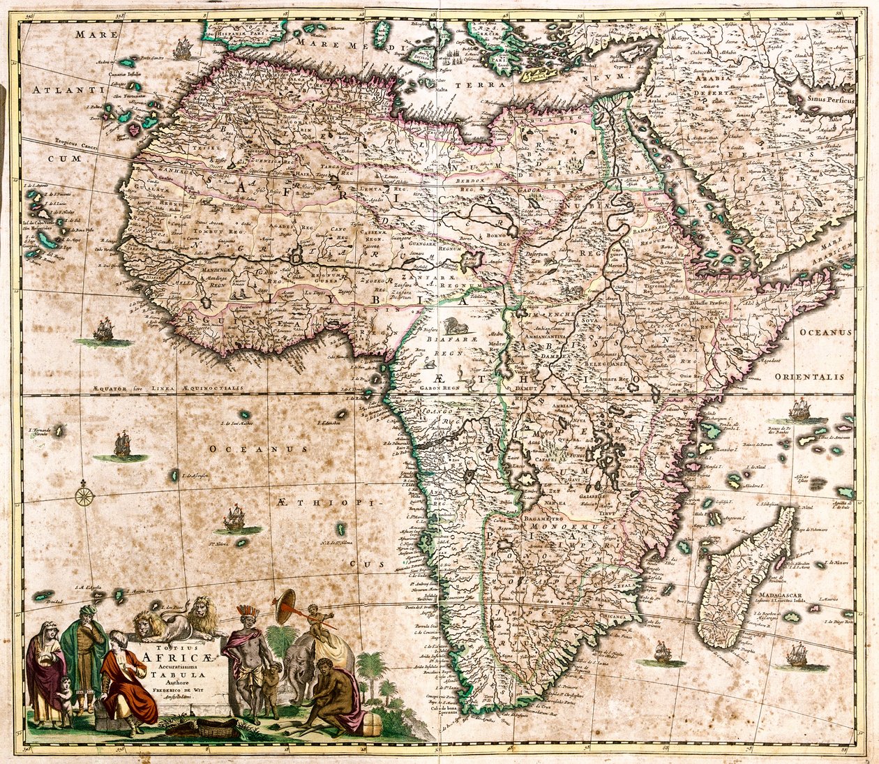 Mapa de África (gravura de Frederick de Wit