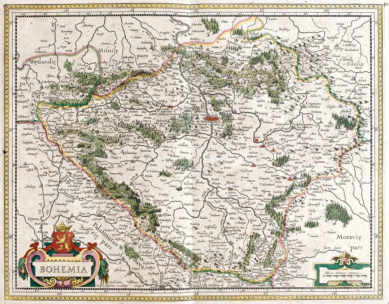 Mapa de Boheme (República Checa) (gravura de Frederick de Wit