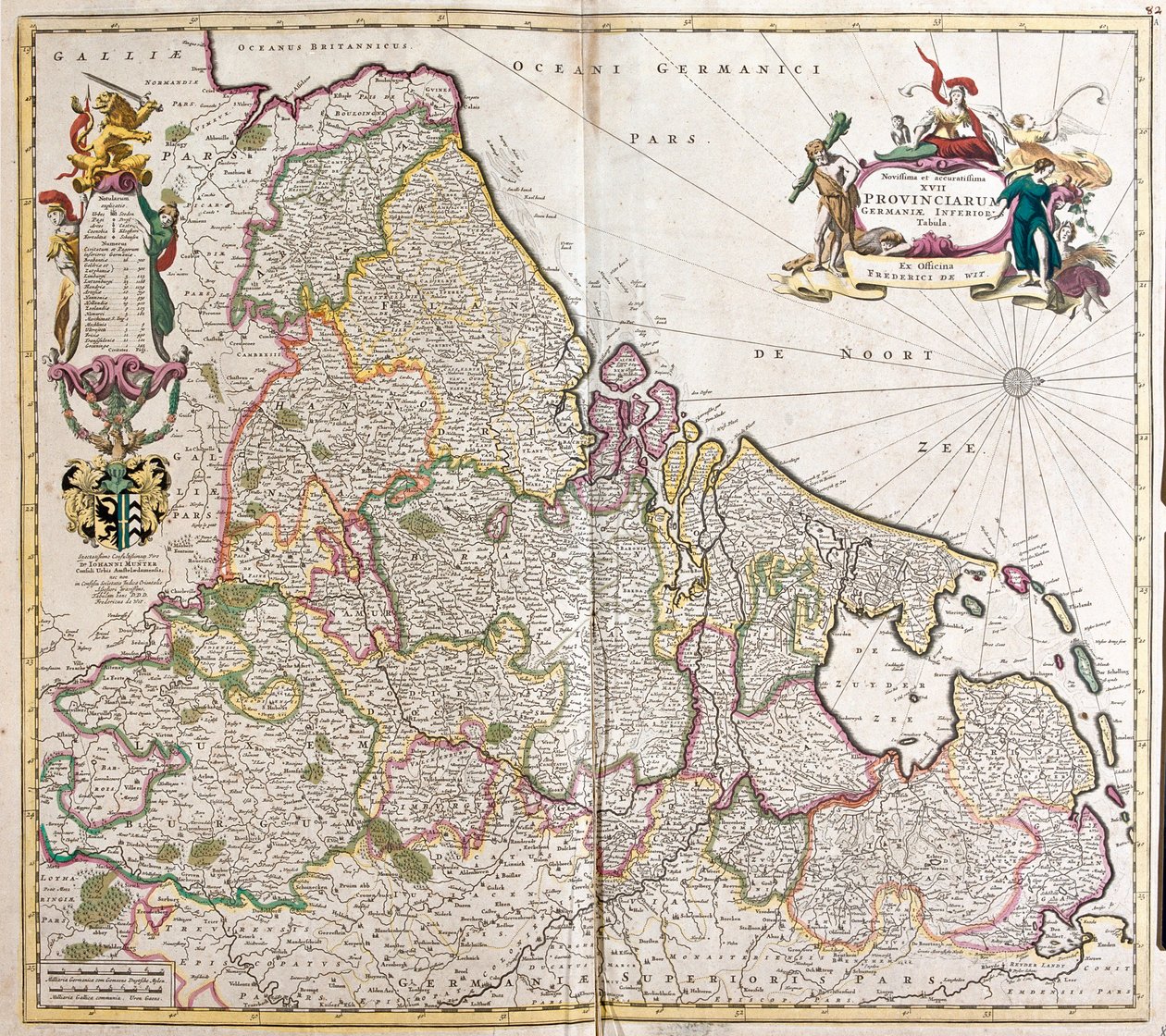 Mapa da Baixa Alemanha (Alemanha) (gravura de Frederick de Wit