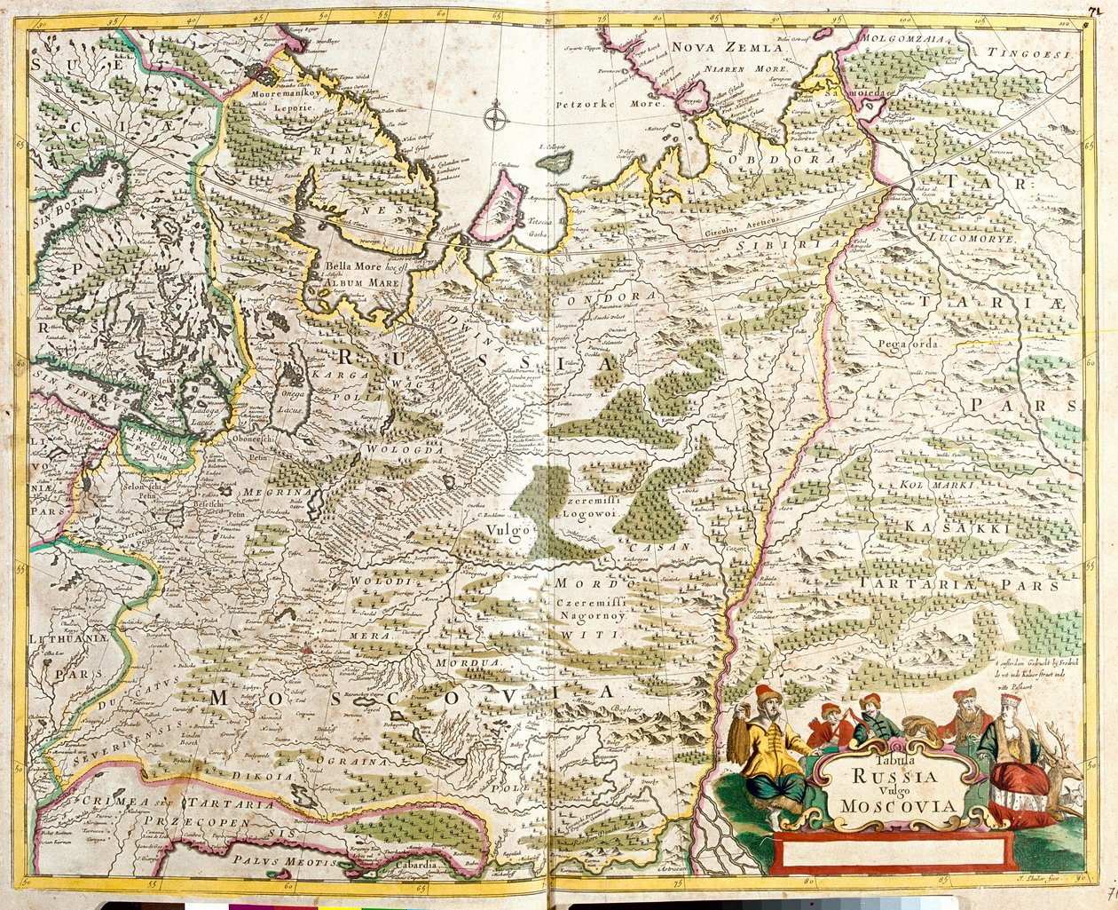 Mapa da Rússia, nos arredores da cidade de Moscovo (gravura de Frederick de Wit