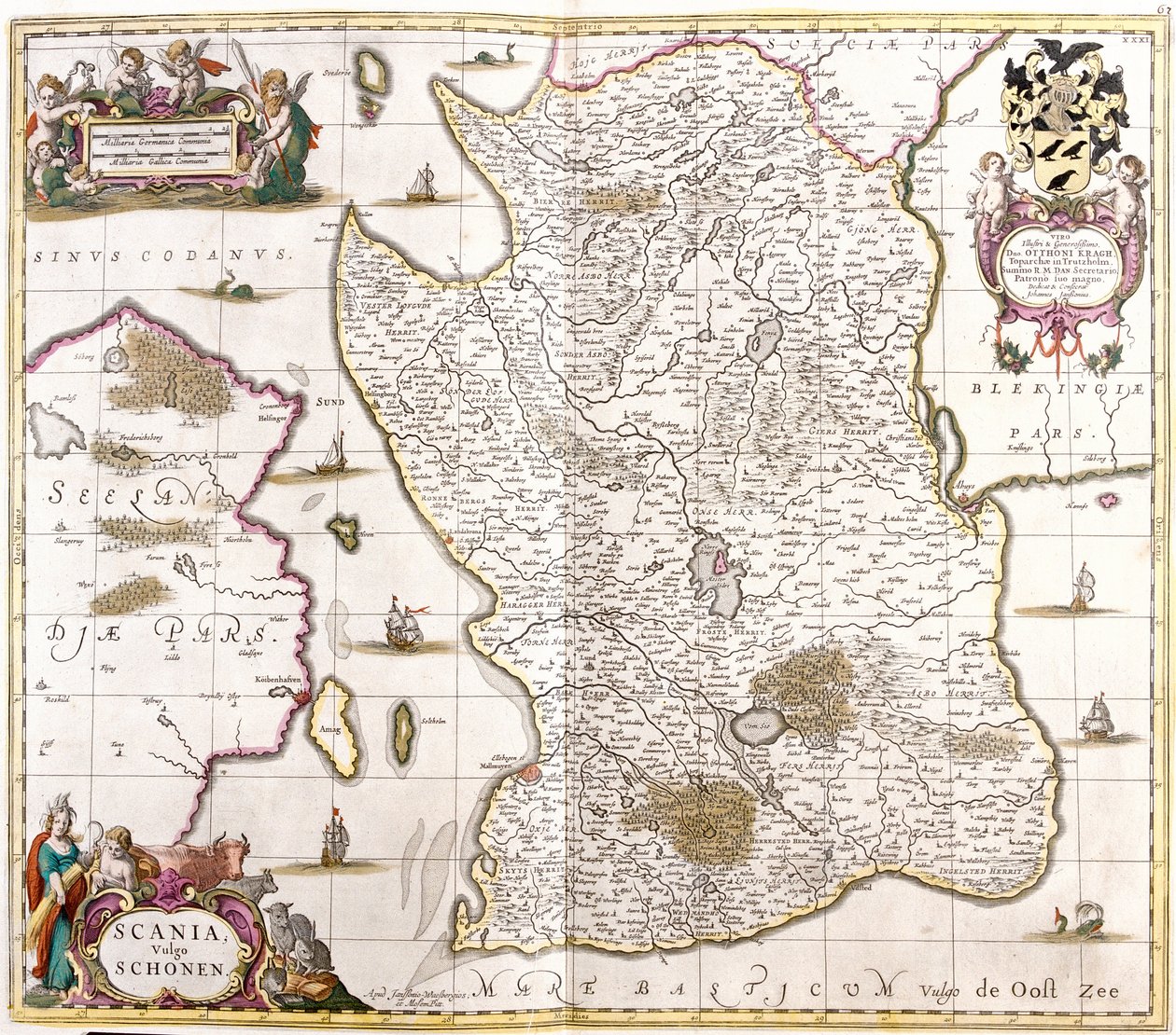 Mapa de Scany (Suécia) (gravura de Frederick de Wit