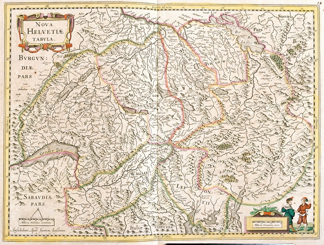Mapa da Suíça (gravura de Frederick de Wit